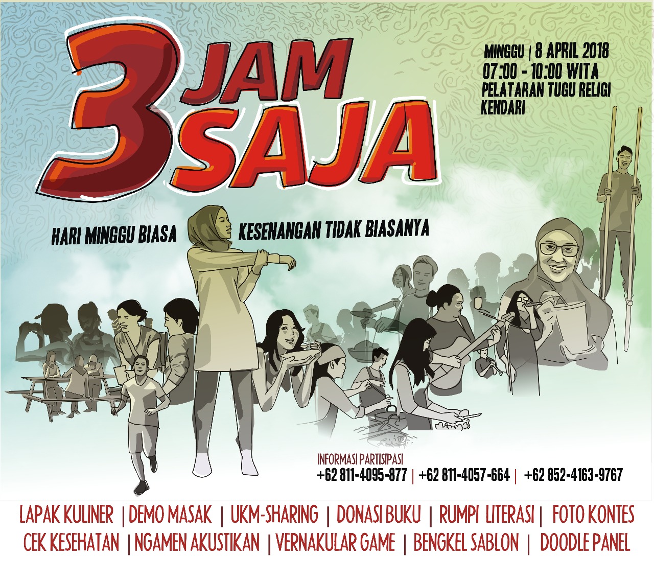 Kampanye Edukatif Ala Relawan 3 Disambut Antusias Masyarakat Kendari