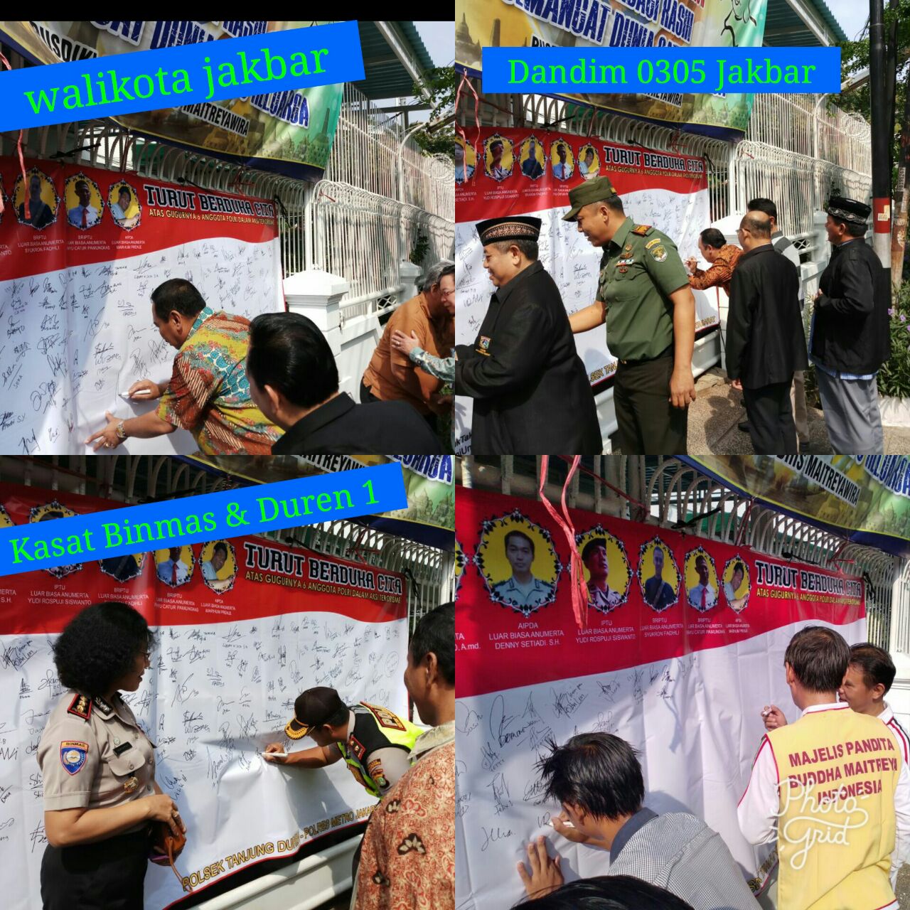 Spanduk Ucapan Bela Sungkawa Dipenuhi Tanda Tangan