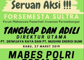 Pekan Depan, Forsemesta Laporkan Ilegal Mining PT. Mughni dan Sriwijaya Raya