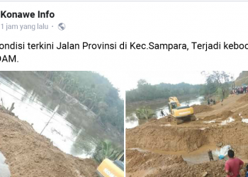 Pipa PDAM di Rawua Bocor, Kendaraan Trans Sulawesi Terhambat