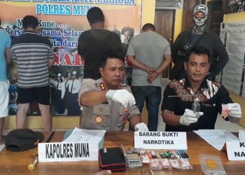 Satres Narkoba Polres Muna Bekuk Empat Terduga Pengedar Sabu