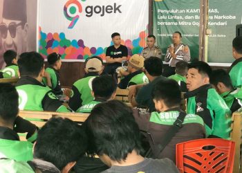 Ratusan Driver Gojek Kendari Diedukasi Tertib Berlalu Lintas