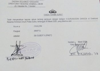 Diduga Terlilit Utang, Surunuddin Dangga Resmi Dilaporkan ke Mapolda Sultra
