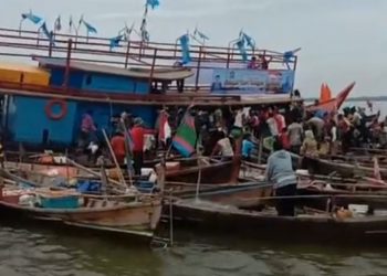 Memeriahkan HUT ke-47, HNSI Sumut Bagikan Paket Sembako dan Masker Kepada Nelayan