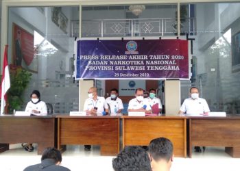 Sepanjang Tahun 2020, BNN Sultra Tangani 13 LKN dan 15 Orang Tersangka