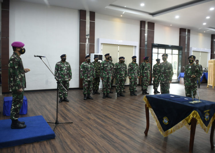 Upacara serah terima jabatan Komandan Lantamal Sabang,  Sumatera Utara