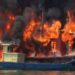 Enam Kapal Ikan Asing Dibakar di Perairan Lampu