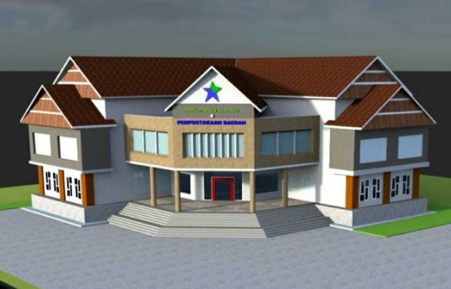 Desain bangunan kantor Perpusda Muna