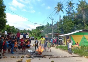 Bakar Ban Ditengah Jalan, Warga Empang Minta  Kapolres Muna Ungkap Pelaku Atas Kematian Jesfira Arifin