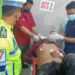 Pengendara Motor Trail Dilarikan ke Rumah Sakit Karena Tabrak Trotoar