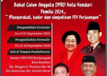 PDI Perjuangan Buka Pendaftaran Bakal Calon Anggota  DPRD Kota Kendari