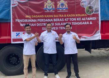 Jalankan Misi Dagang, Kadin Sultra Kirim Beras ke Toko Alfamidi