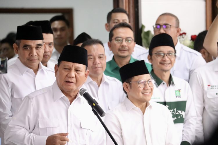 Prabowo Subianto dan Muhaimin Iskandar resmikan sekber Partai Gerindra dan PKB. -foto:gerindra.id-