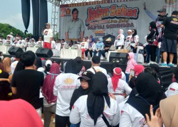 Siska Karina Imran Hadiri Jalan Sehat Partai Gerindra