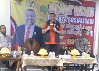 Meski Hujan Mengguyur, Warga Tetap Antusias Ikut Sosialisasi Ideologi Pancasila dan Wawasan Kebangsaan 