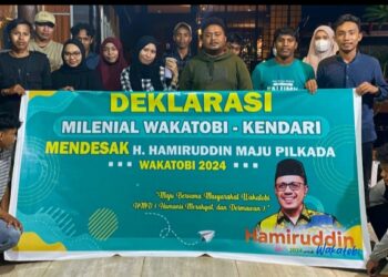 Milenial Wakatobi di Kendari Gelar Deklarasi Dukungan H Hamiruddin Maju Pilbup