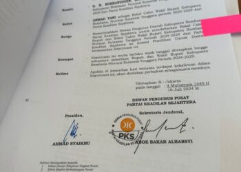 PKS Keluarkan SK untuk Burhanuddin dan Ahmad Yani di Pilkada Bombana
