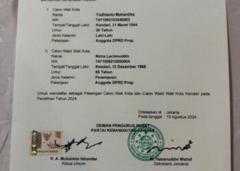 PKB Dukung Pasangan Yudhi-Nirna Maju Pilwali Kendari