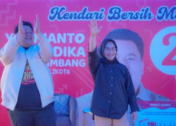 Paslon Yudhi-Nirna Kampanye di Pelabuhan Batu, Janji Tumbuhkan UMKM